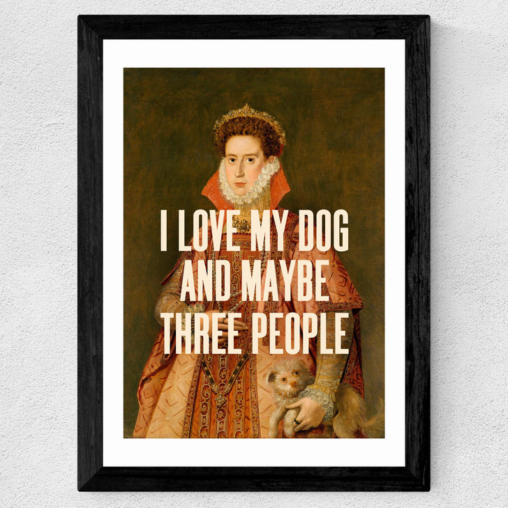 I Love My Dog Wide Black Frame