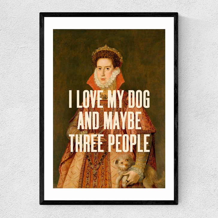 I Love My Dog Narrow Black Frame