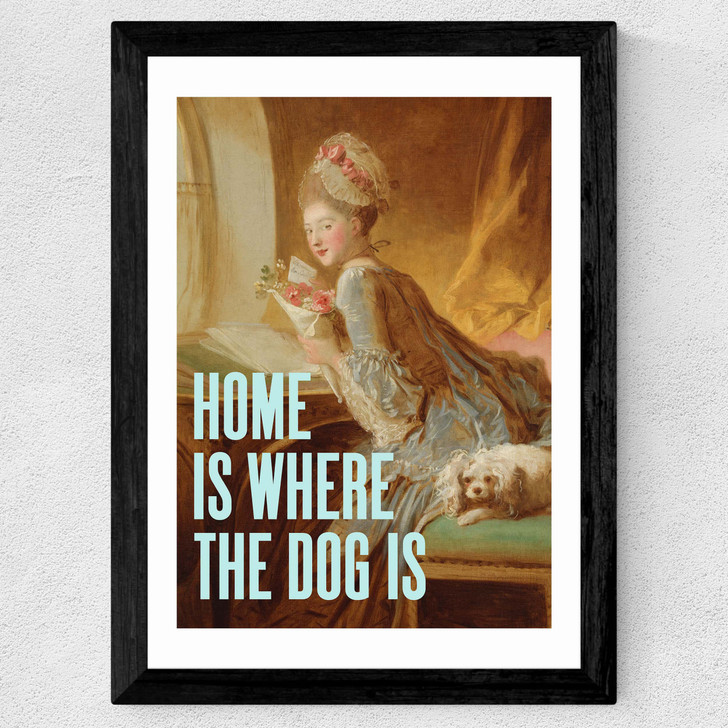Home Is Where The Dog Is Wide Black Frame Home Is Where The Dog Is Wide Black Frame