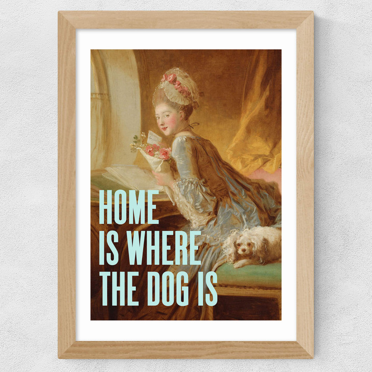 Home Is Where The Dog Is Wide Oak Frame Home Is Where The Dog Is Wide Oak Frame