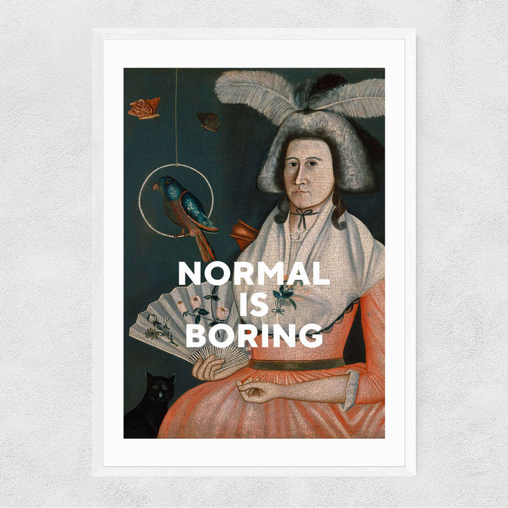 Normal Is Boring Narrow White Frame
