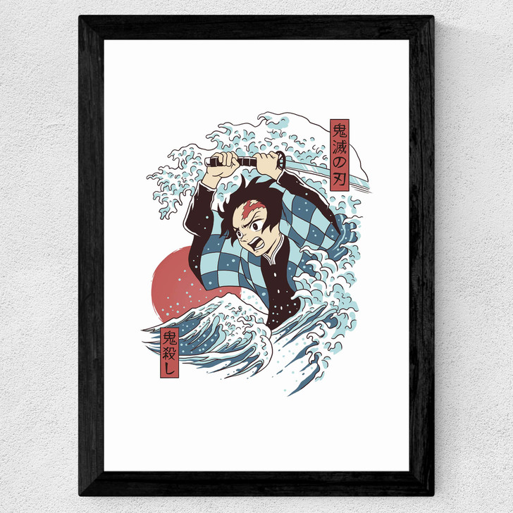 Demon Slayer Ukiyo-e Wide Black Frame Demon Slayer Ukiyo-e Wide Black Frame