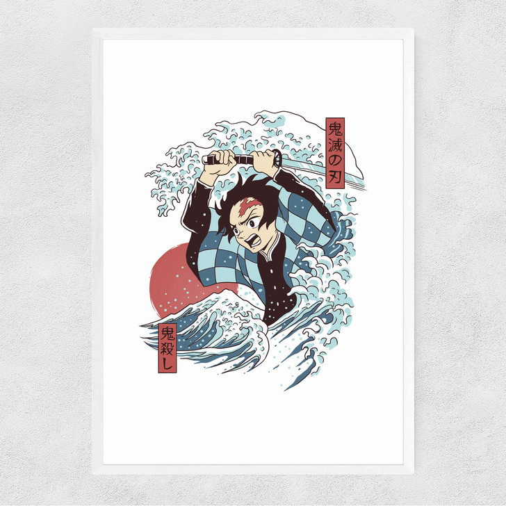 Demon Slayer Ukiyo-e Narrow White Frame Demon Slayer Ukiyo-e Narrow White Frame