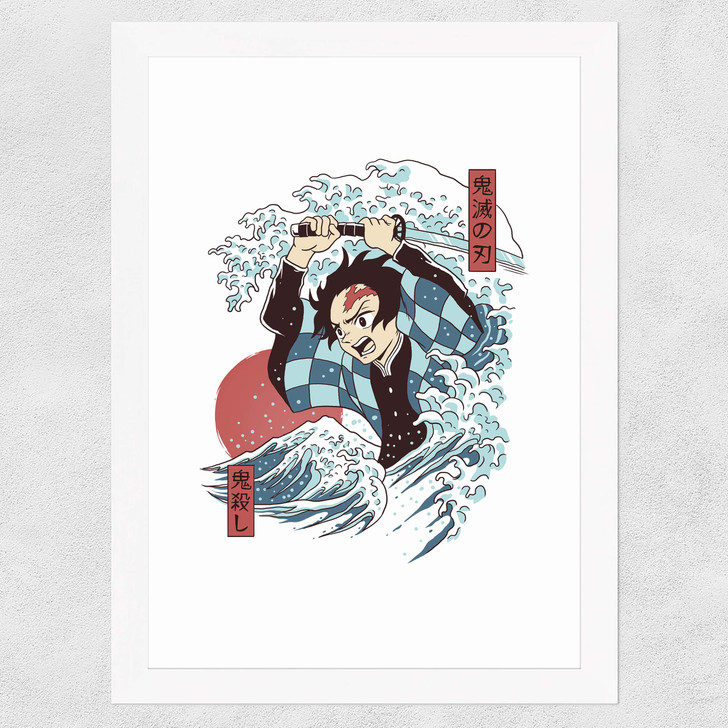 Demon Slayer Ukiyo-e Wide White Frame Demon Slayer Ukiyo-e Wide White Frame