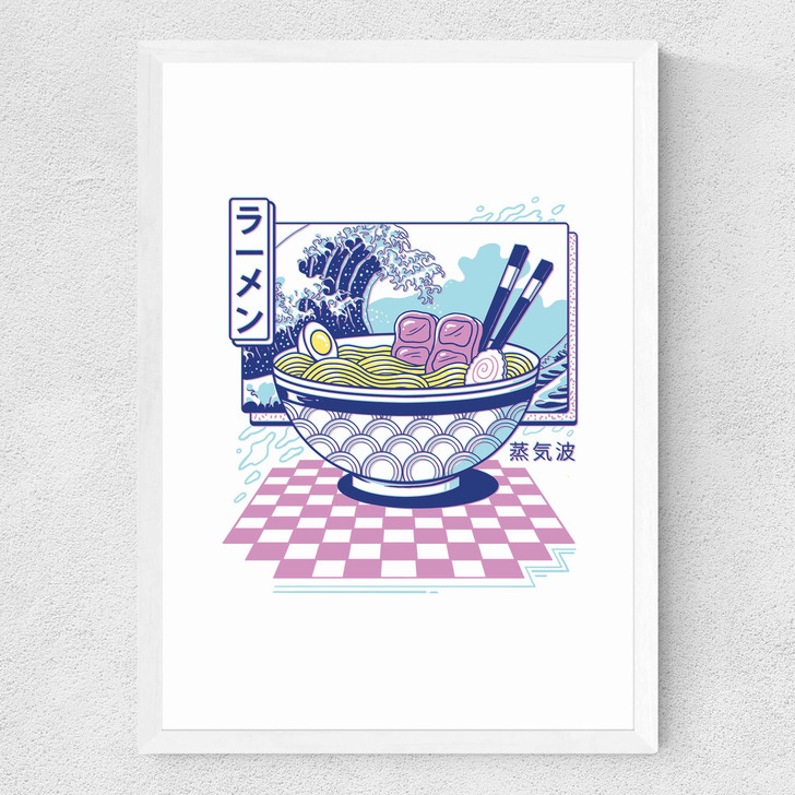 Vaporwave Ramen Medium White Frame Vaporwave Ramen Medium White Frame