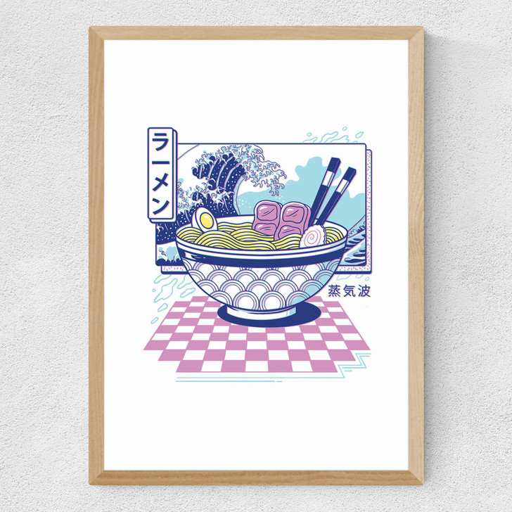 Vaporwave Ramen Medium Oak Frame