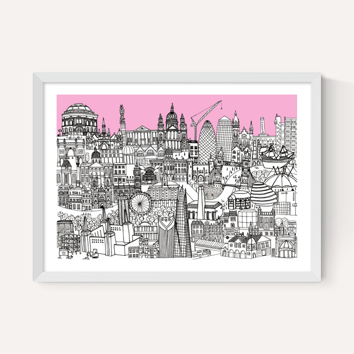 London Jungle Art Print (Pink)