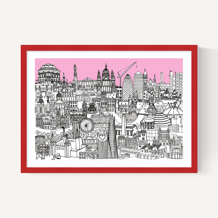 London Jungle Art Print (Pink)