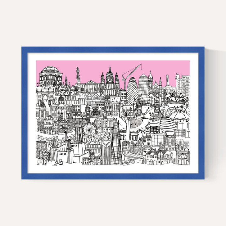 London Jungle Art Print (Pink)
