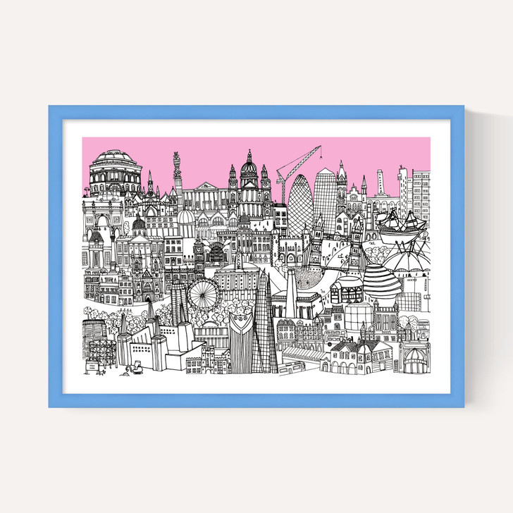London Jungle Art Print (Pink)