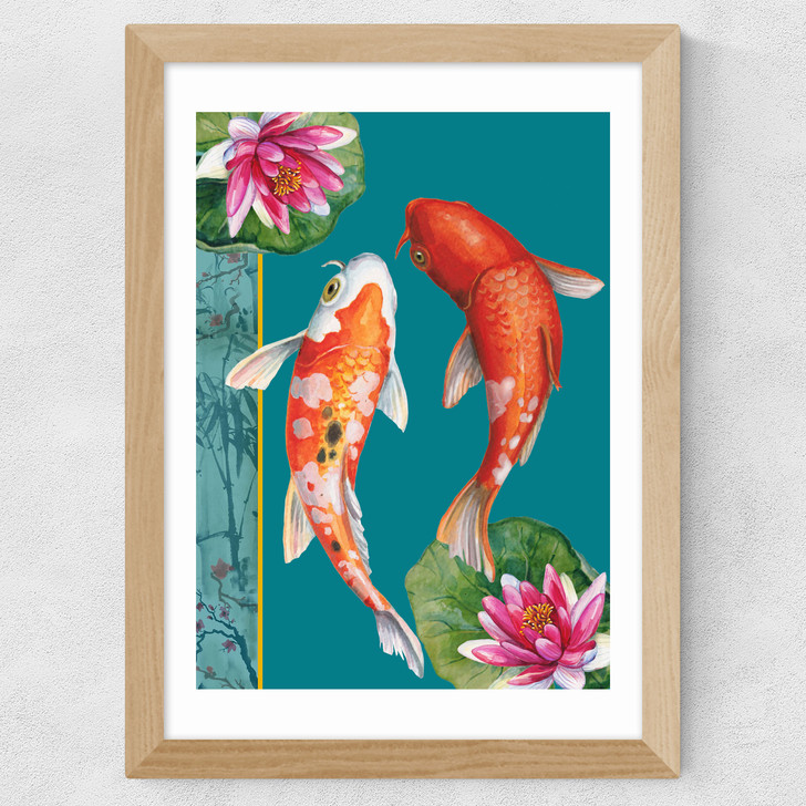 Koi by Rocket 68 Wide Oak Frame