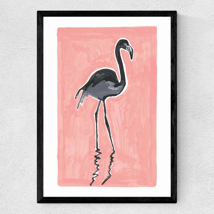 Black Flamingo Medium Black Frame