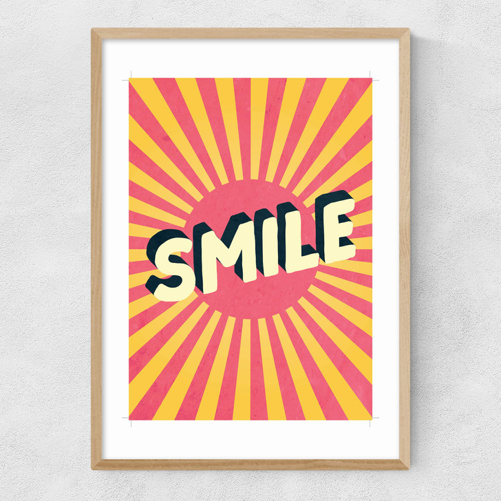 Smile by Scribbler Narrow Oak Frame Smile by Scribbler Narrow Oak Frame