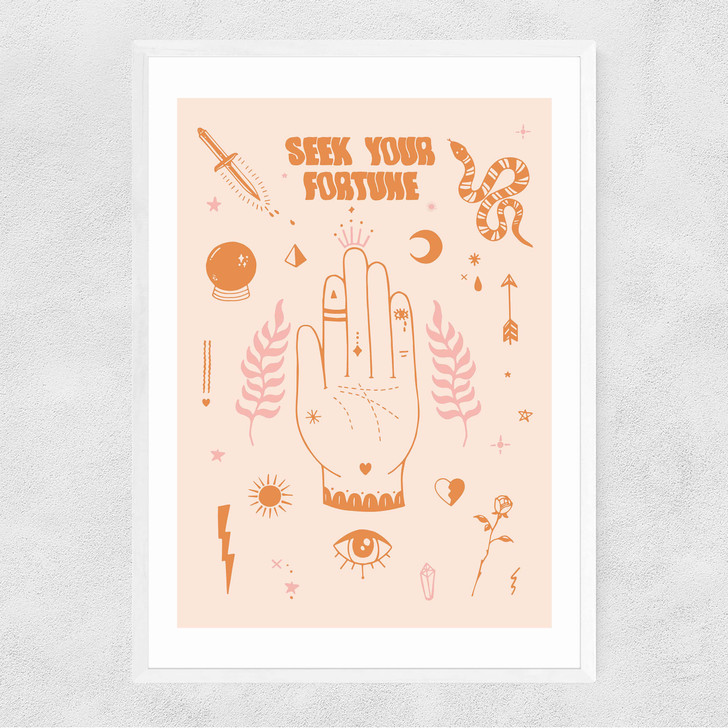 Fortune Seek Fortune Narrow White Frame