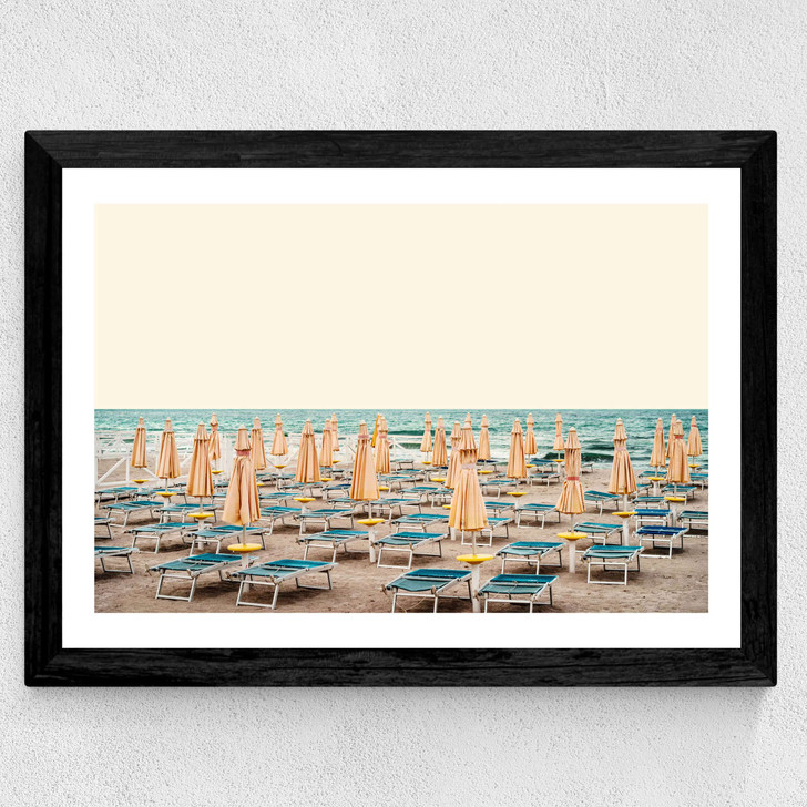 Yellow Umbrella - French Riviera Wide Black Frame