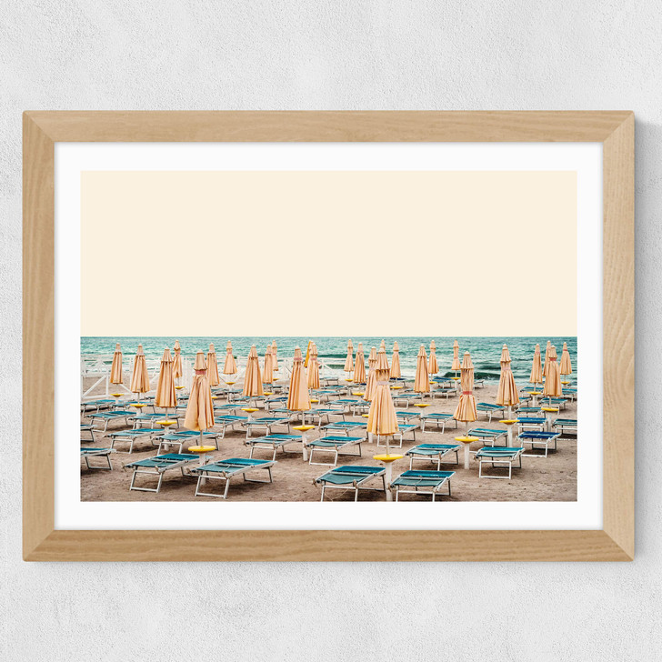 Yellow Umbrella - French Riviera Wide Oak Frame