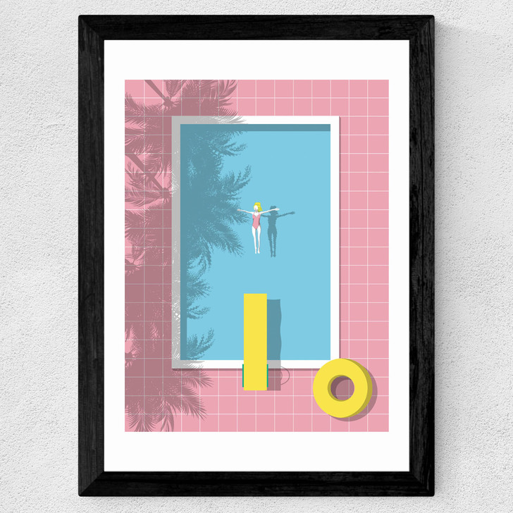 Pink Pool Wide Black Frame Pink Pool Wide Black Frame