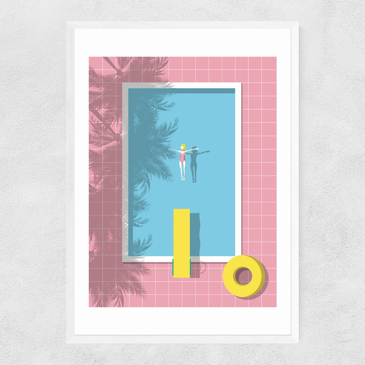 Pink Pool Narrow White Frame Pink Pool Narrow White Frame