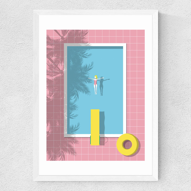 Pink Pool Medium White Frame Pink Pool Medium White Frame