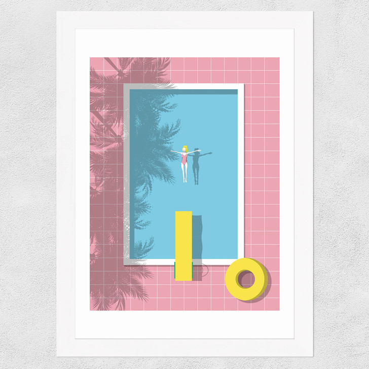 Pink Pool Wide White Frame Pink Pool Wide White Frame