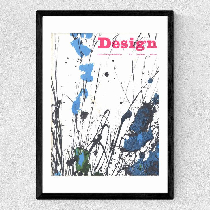 1960's cover, Ink sketch black blue green Medium Black Frame 1960's cover, Ink sketch black blue green Medium Black Frame