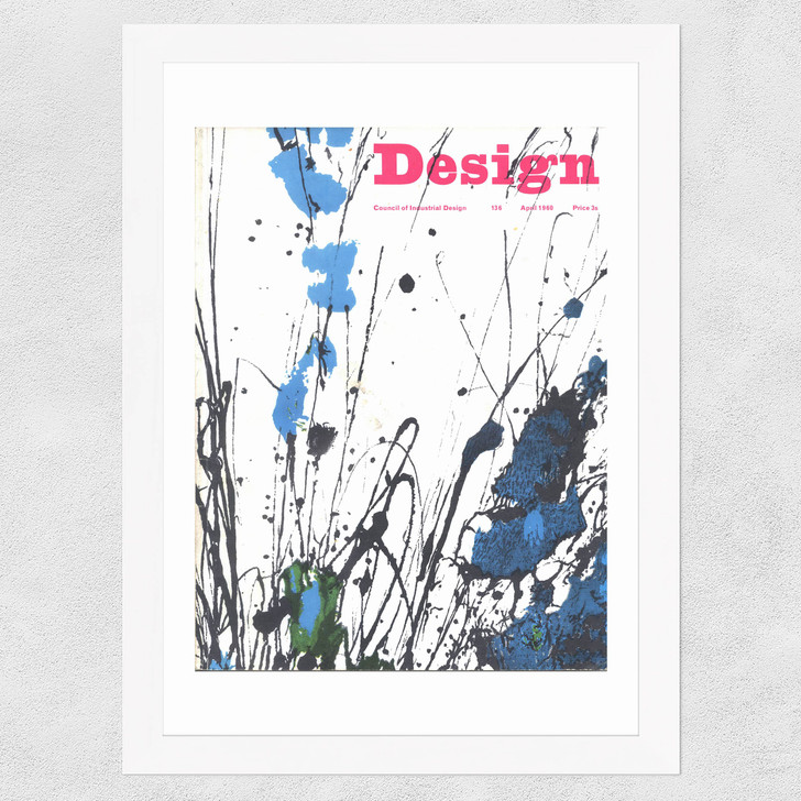1960's cover, Ink sketch White blue green Wide White Frame 1960's cover, Ink sketch White blue green Wide White Frame