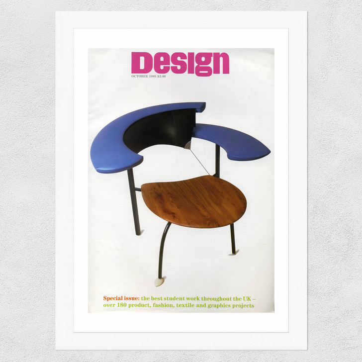1985 RCA student designed chair blue Wide White Frame