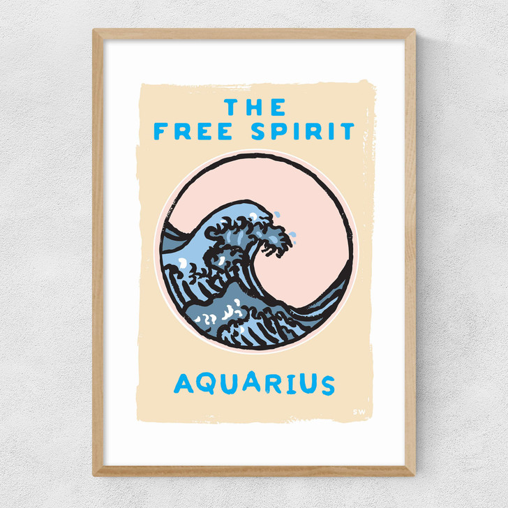 Aquarius - The Free Spirit Narrow Oak Frame Aquarius - The Free Spirit Narrow Oak Frame