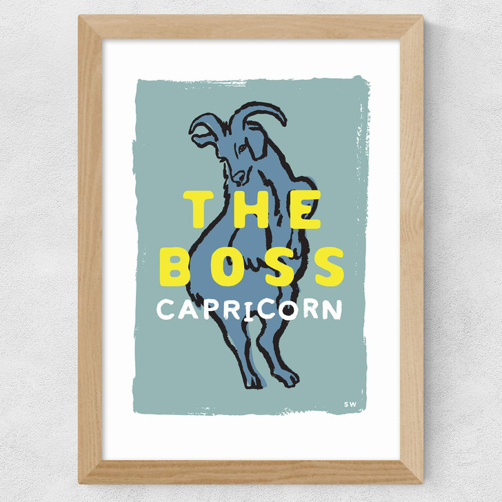 Capricorn - The Boss Wide Oak Frame