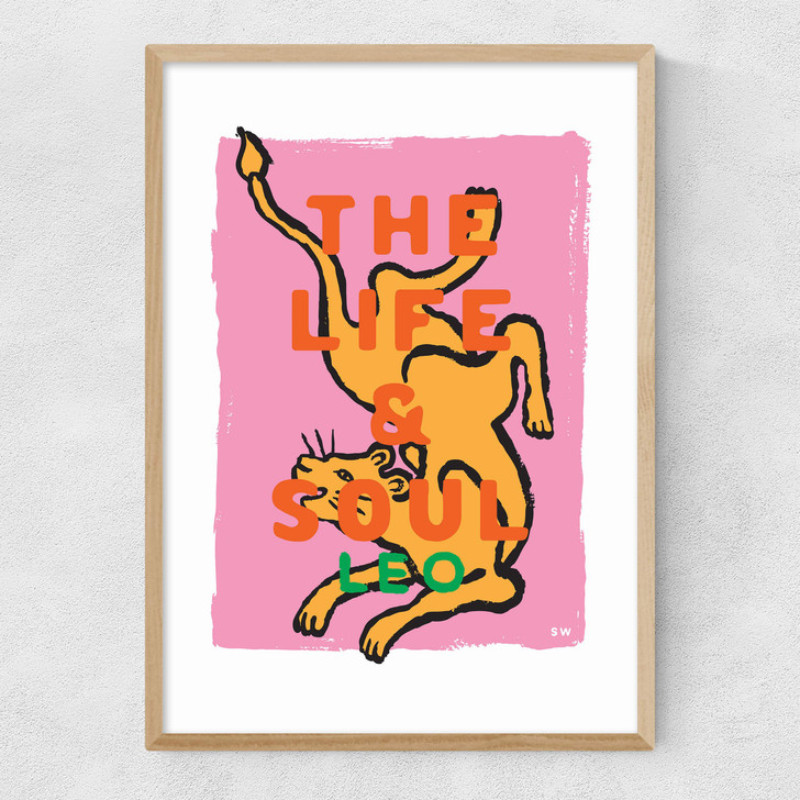 Leo - The Life and Soul Narrow Oak Frame