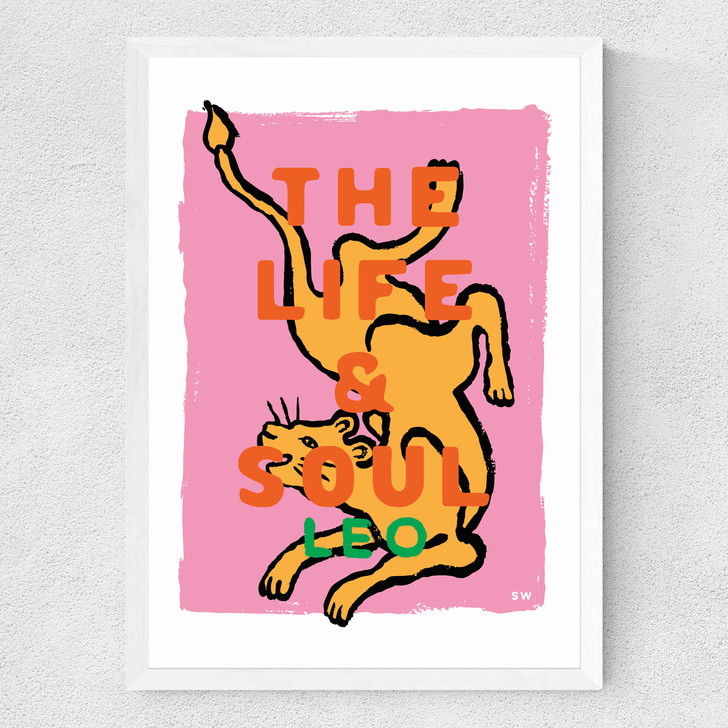 Leo - The Life and Soul Medium White Frame