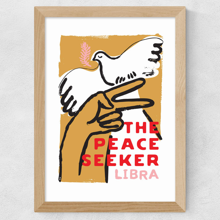Libra - The Peace Seeker Wide Oak Frame Libra - The Peace Seeker Wide Oak Frame
