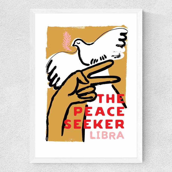 Libra - The Peace Seeker Medium White Frame Libra - The Peace Seeker Medium White Frame