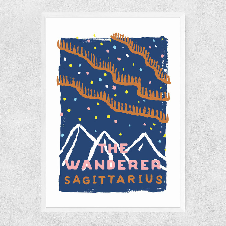 Sagittarius - The Wanderer Narrow White Frame Sagittarius - The Wanderer Narrow White Frame