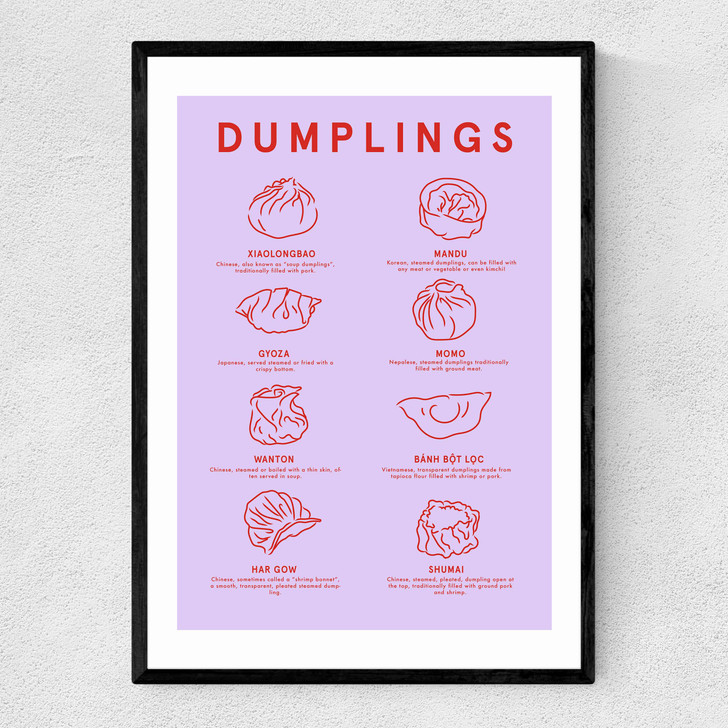 Dumpling Menu (Purple) Narrow Black Frame Dumpling Menu (Purple) Narrow Black Frame