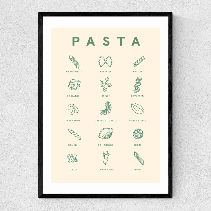 Pasta Guide Narrow Black Frame