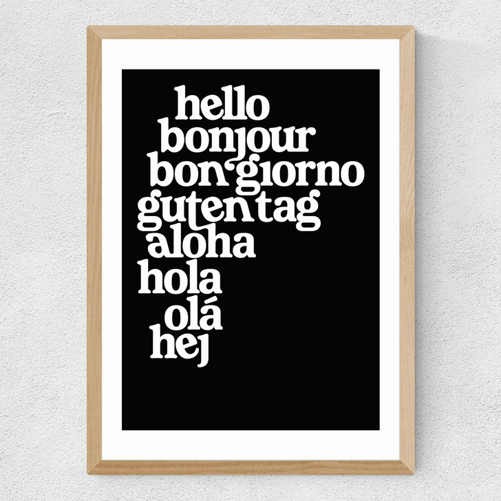 Hello World Medium Oak Frame Hello World Medium Oak Frame