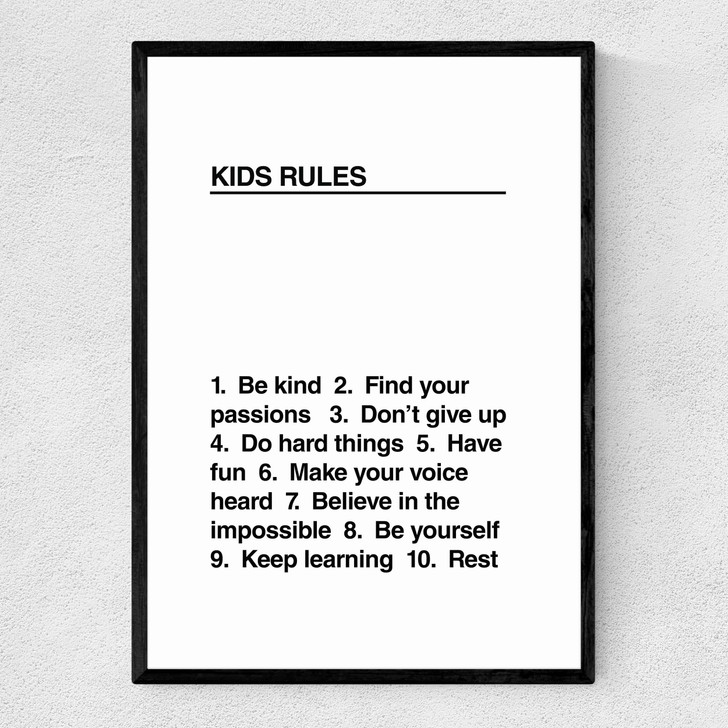 Kids' Rules Narrow Black Frame