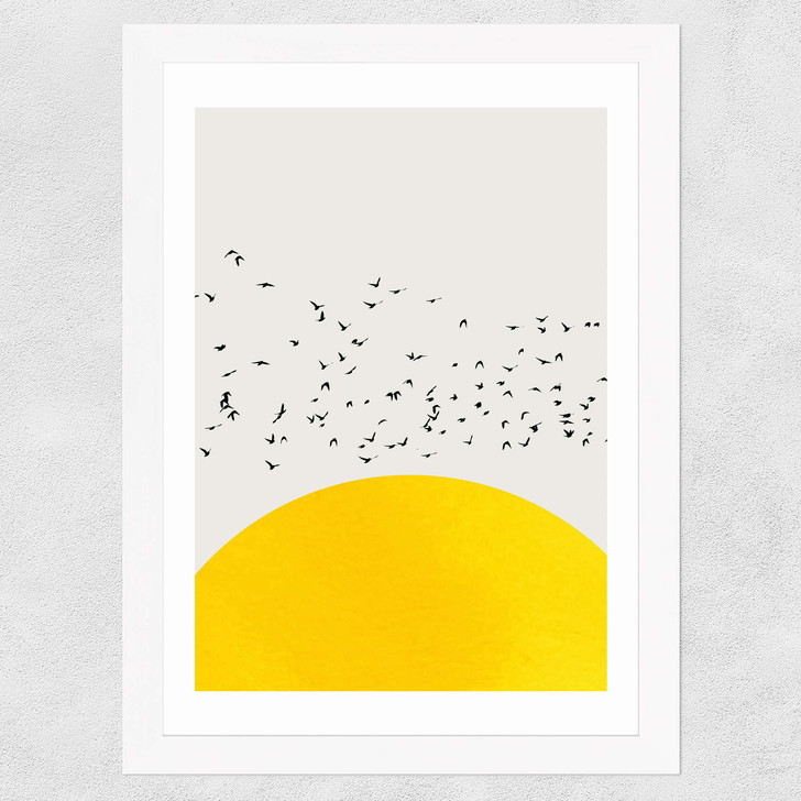 A Thousand Birds Wide White Frame