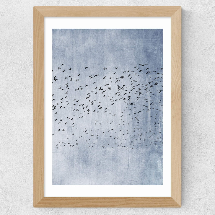Moving On (Blue) Wide Oak Frame Moving On (Blue) Wide Oak Frame