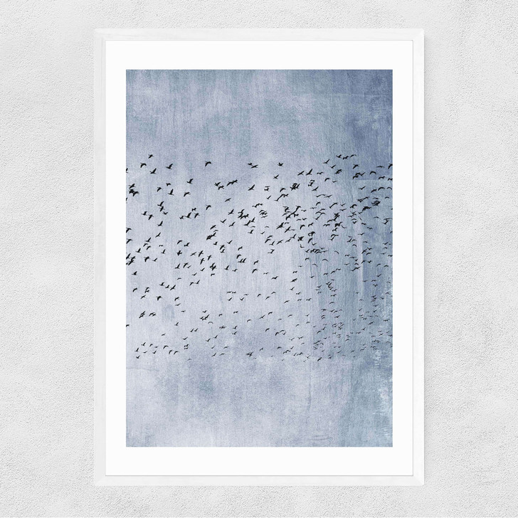 Moving On (Blue) Narrow White Frame Moving On (Blue) Narrow White Frame