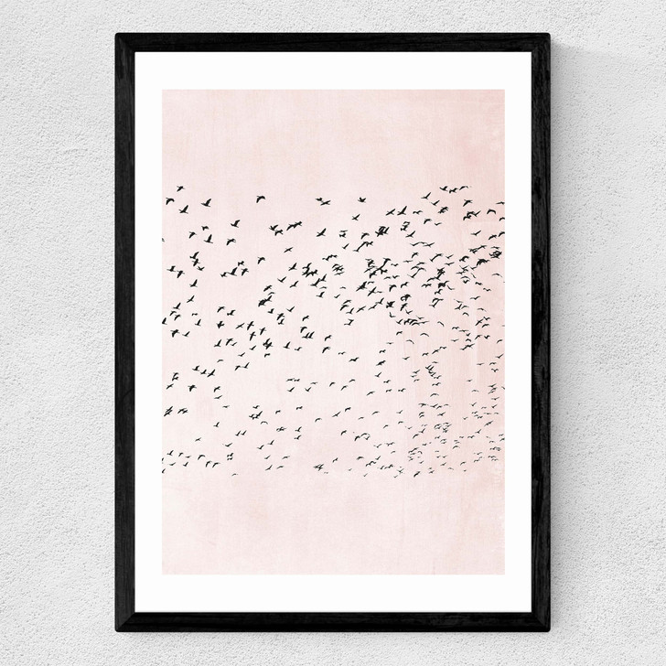 Moving On (Pink) Medium Black Frame Moving On (Pink) Medium Black Frame