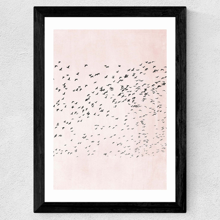 Moving On (Pink) Wide Black Frame