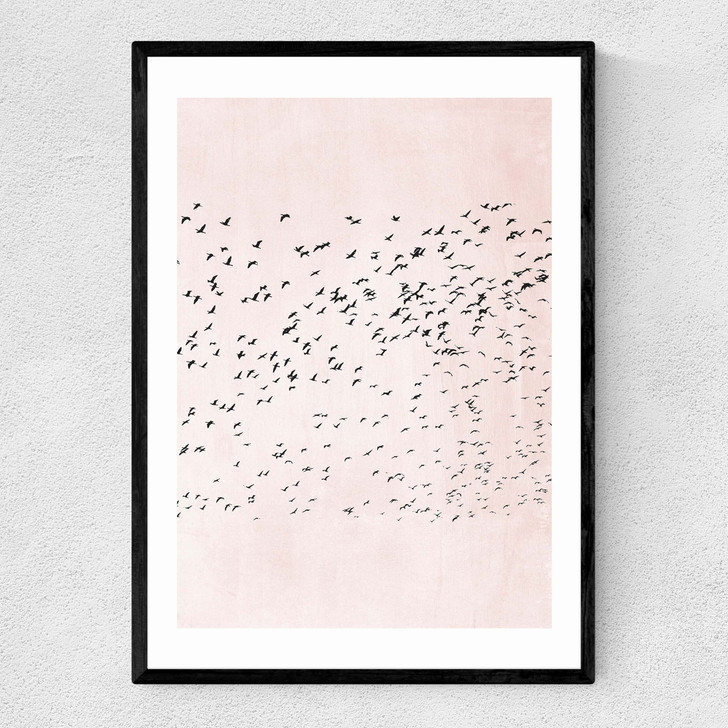 Moving On (Pink) Narrow Black Frame