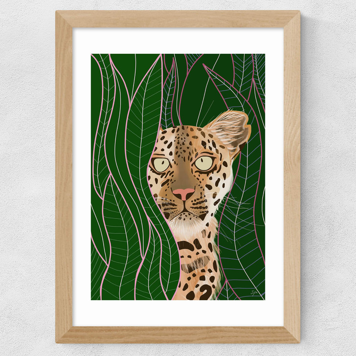 The Leopard Wide Oak Frame The Leopard Wide Oak Frame