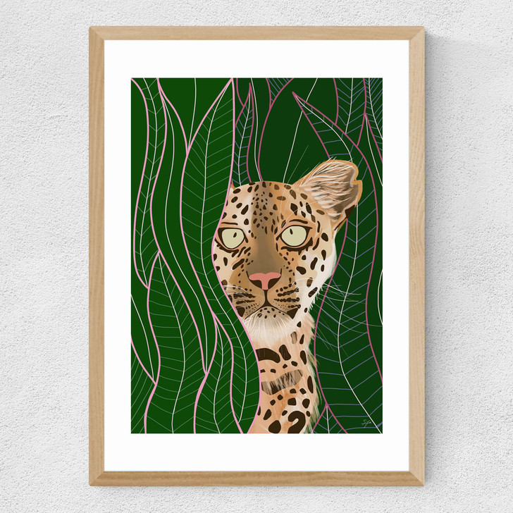 The Leopard Medium Oak Frame