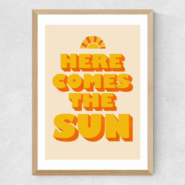 Here Comes the Sun Medium Oak Frame