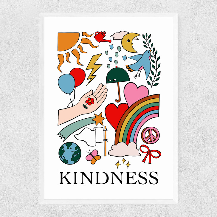 Kindness Narrow White Frame