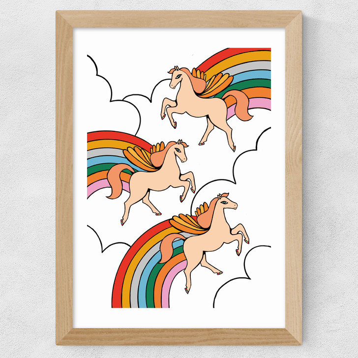 Pegasus Rainbow Wide Oak Frame Pegasus Rainbow Wide Oak Frame