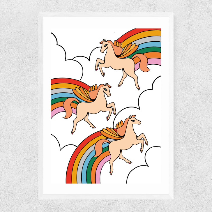 Pegasus Rainbow Narrow White Frame Pegasus Rainbow Narrow White Frame